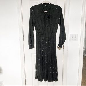 Black polka dot dress